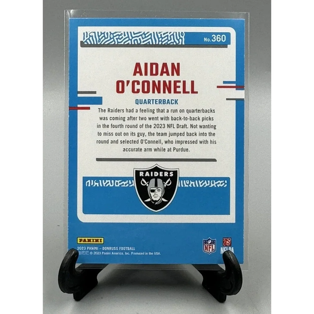 2023‎ Donruss #360 Aidan O'Connell RC Rated Rookie Blue Press Proof RAIDERS